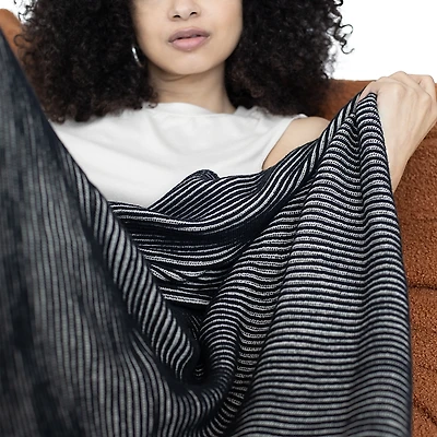 Pink Lemonade Ribbed Blue Throw