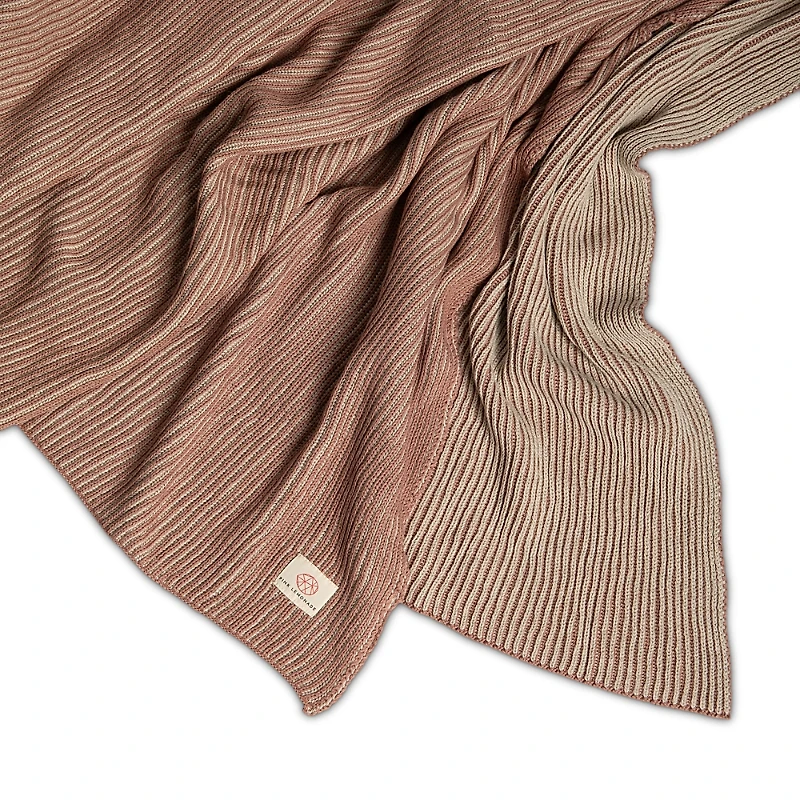 Pink Lemonade Ribbed Blue Throw