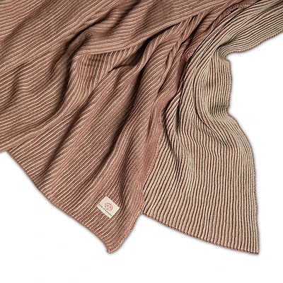 Pink Lemonade Ribbed Blue Throw