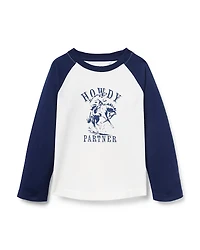 Janie and Jack Boys' Howdy Baseball Raglan Sleeve Tee - Little Kid
