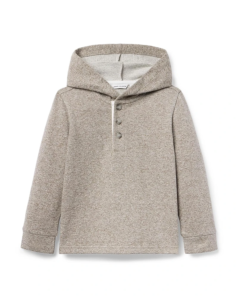 Janie and Jack Boys' Herringbone Hooded Sweatshirt - Little Kid, Big Kid