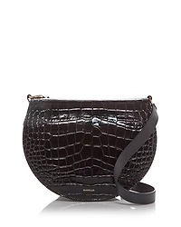 Wandler Kate Croc Embossed Leather Saddle Bag