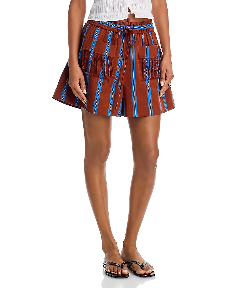 Alemais Noura Fringe Trim Swim Cover-Up Shorts