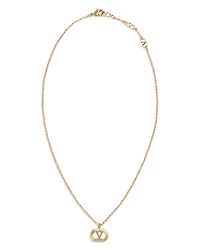 Valentino Garavani Logo Pendant Necklace, 16.5