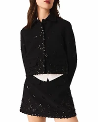 Maje Vogueloir Short Embroidered Jacket