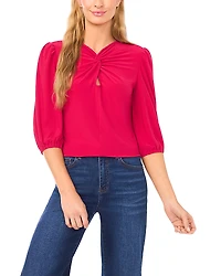 CeCe Twist Keyhole Top