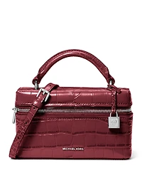 Michael Kors Jana Extra Small Croc Embossed Leather Top Handle Crossbody