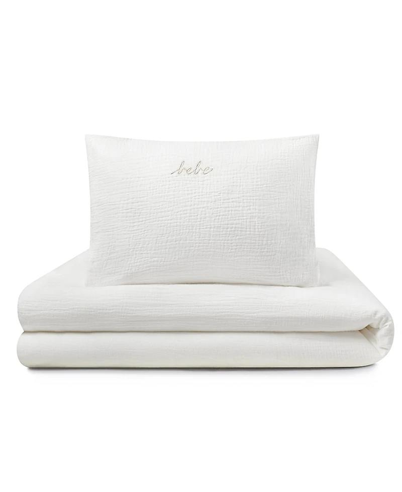 Domani Home Gauze 3 Piece White Crib Set