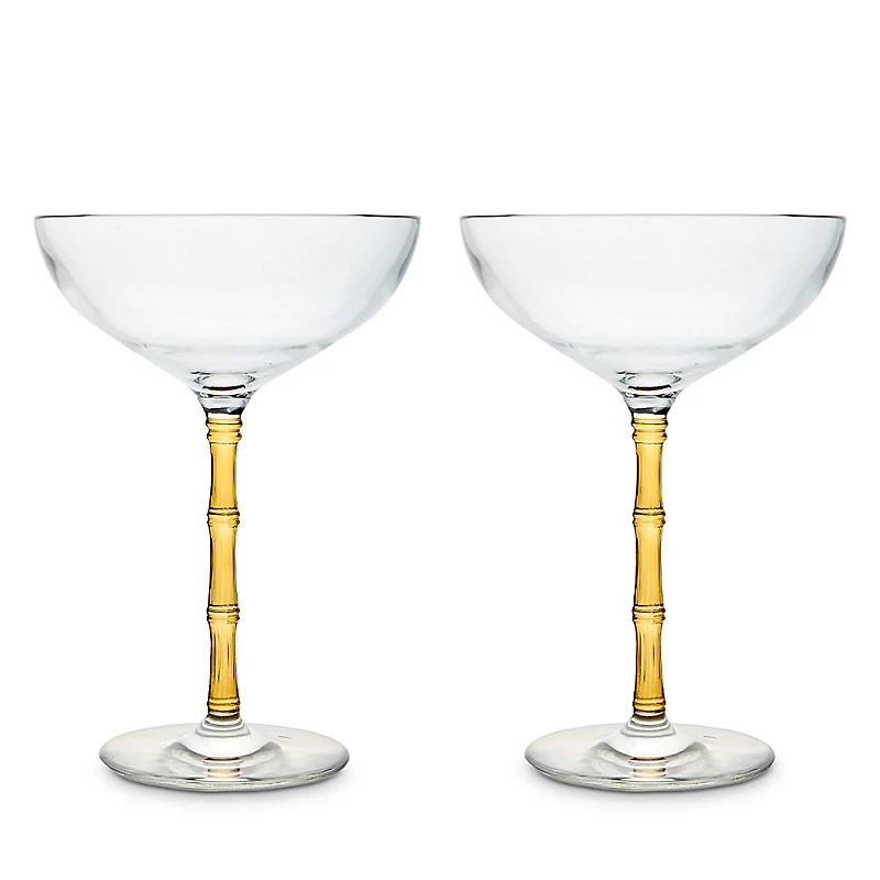 La DoubleJ Bamboo Coupe Glass, Set of 2