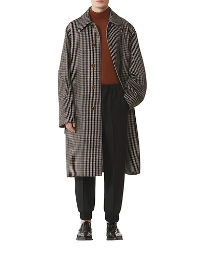 Lanvin Checked Wool Car Coat