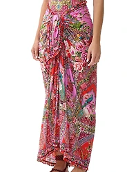 Camilla Printed Ruffle Trim Sarong Swim Cover-Up