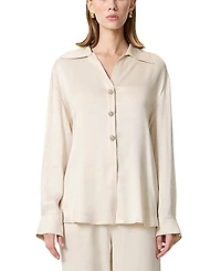 Nocturne Belted Shirt with Statement Buttons