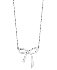 Oradina Sterling Silver Wrap Me Up Bow Pendant Necklace