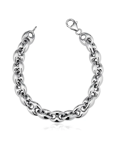 Oradina Sterling Silver Chunky Mariner Bracelet
