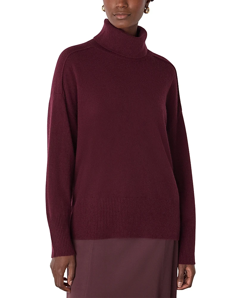 Whistles Cashmere Seam Roll Neck Knit Sweater