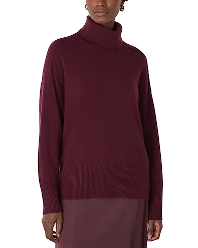 Whistles Cashmere Seam Roll Neck Knit Sweater