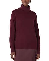 Whistles Cashmere Seam Roll Neck Knit Sweater