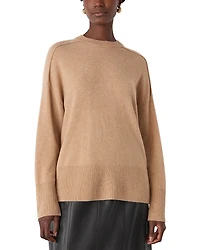 Whistles Cashmere Seam Detail Crew Knit Sweater