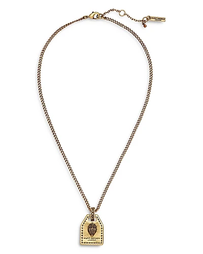 Kurt Geiger London Signature Eagle Tag Pendant Necklace, 16-18