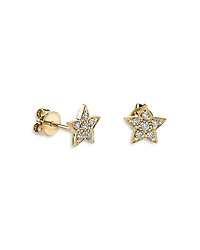 Sydney Evan 14K Yellow Gold Diamond Star Stud Earrings