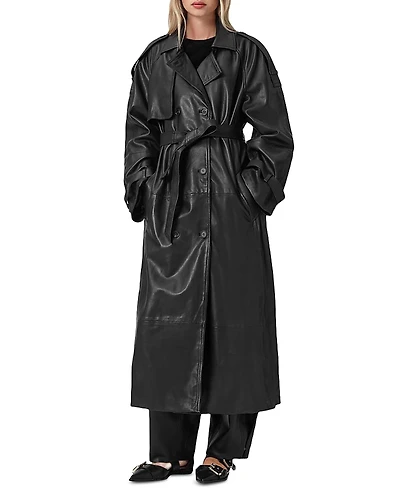 Allsaints Reed Leather Trench Coat