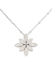 Pasquale Bruni 18K White Gold Ghirlanda Diamond Pave Cluster Flower Pendant Necklace, 16.5