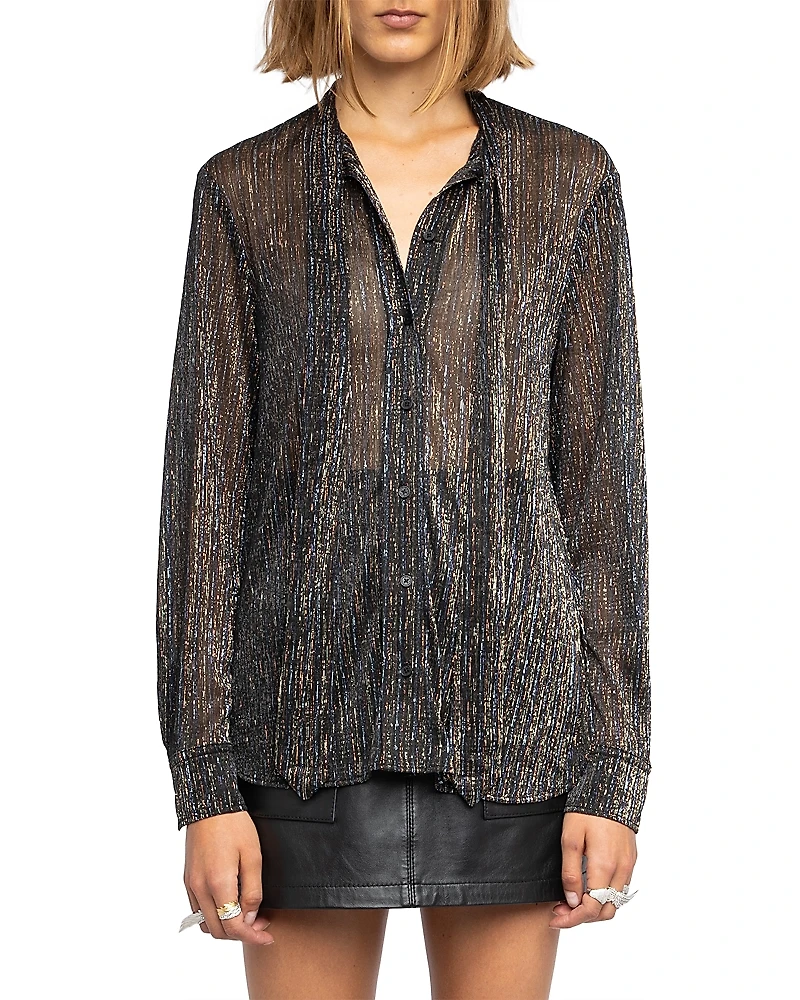 Zadig & Voltaire Tulba Shimmer Chiffon Shirt