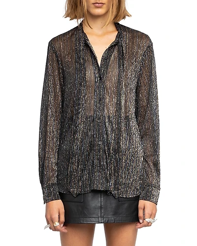 Zadig & Voltaire Tulba Shimmer Chiffon Shirt