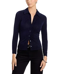 L'Agence Indiana Metallic Fitted Blouse