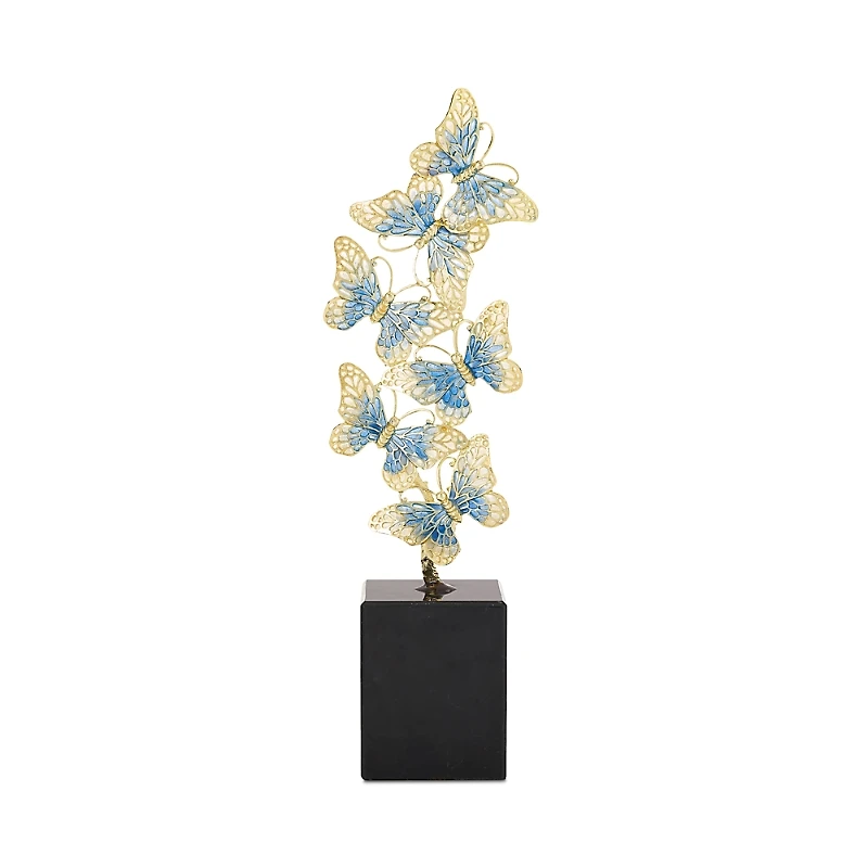 Olivia Riegel Blue Enamel Butterfly Sculpture