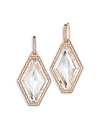 Walters Faith Rock Crystal & Diamond Frame Drop Earrings