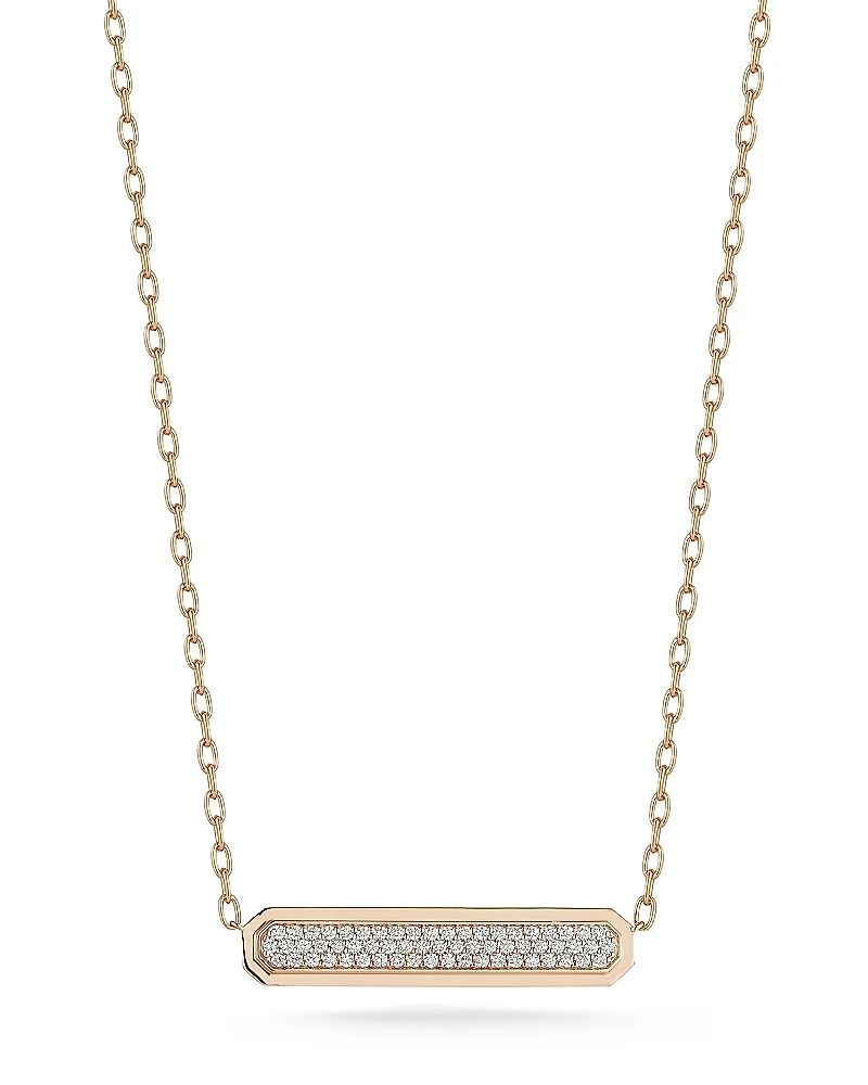 Walters Faith 18K Rose Gold Carrington Diamond Pave Bar Necklace, 18