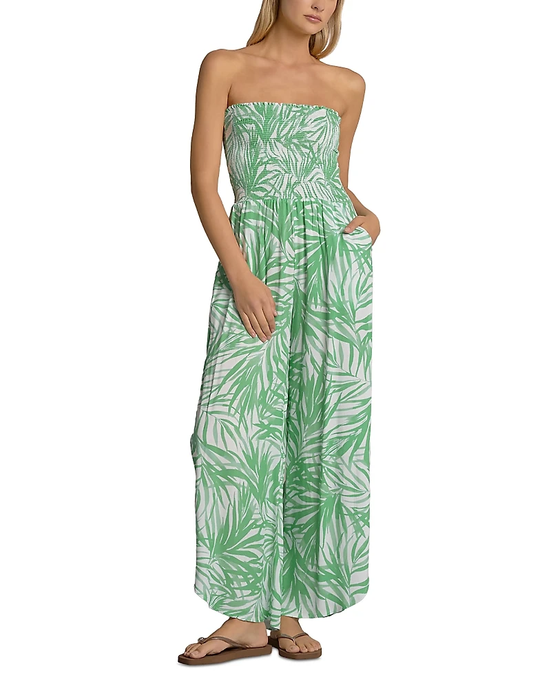 Elan Printed Split Leg Swim Cover Up Jumpsuit