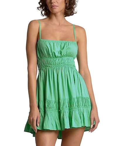 Elan Smocked Open Back Swim Cover Up Mini Dress