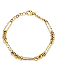Zoe Chicco 14K Yellow Gold Heavy Metal Mixed Paperclip Rolo Link Chain Bracelet