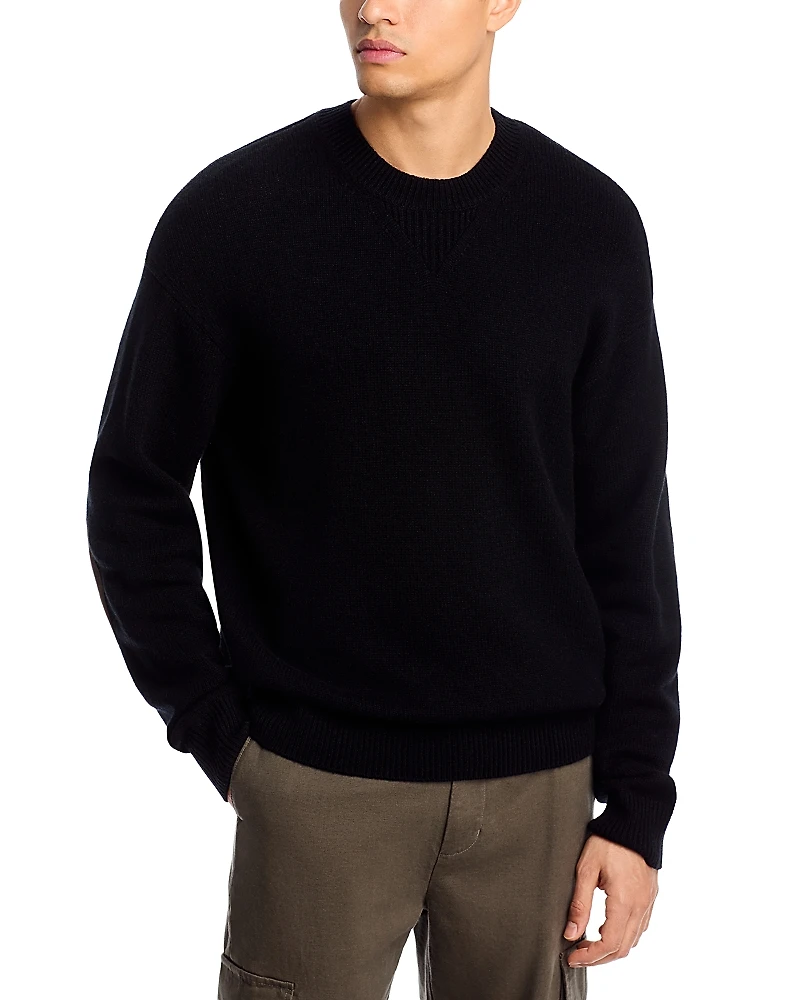 Frame Suede Patch Crewneck Sweater