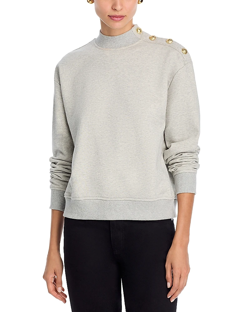 Derek Lam 10 Crosby Hylda Button Shoulder Sweatshirt