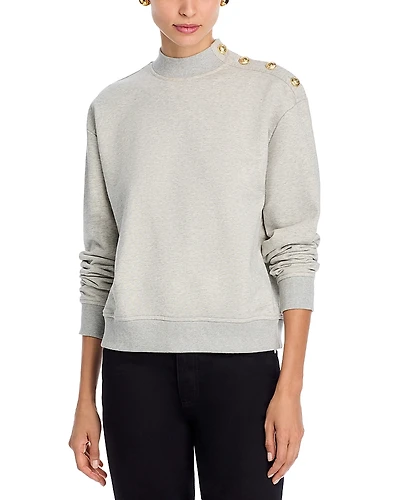 Derek Lam 10 Crosby Hylda Button Shoulder Sweatshirt