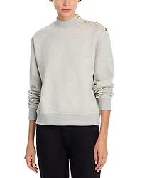 Derek Lam 10 Crosby Hylda Button Shoulder Sweatshirt