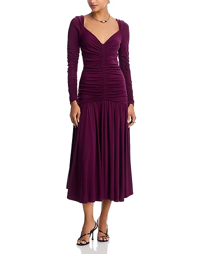 Cinq a Sept Evedene Ruched Midi Dress