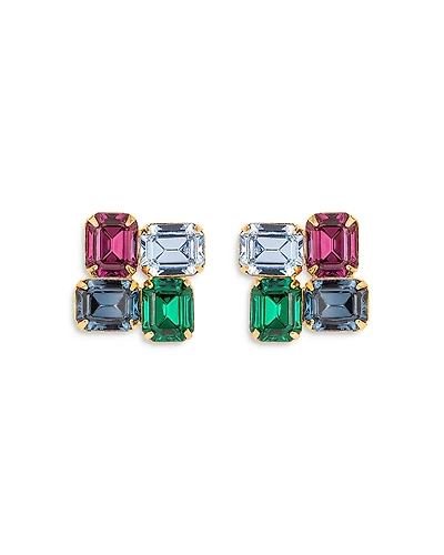 Jennifer Behr Piccolo Crystal Square Mosaic Stud Earrings