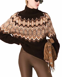 Maje Montebianco Fair Isle High Neck Sweater