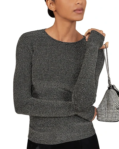 Reiss Saraphi Sparkle Long Sleeve Top
