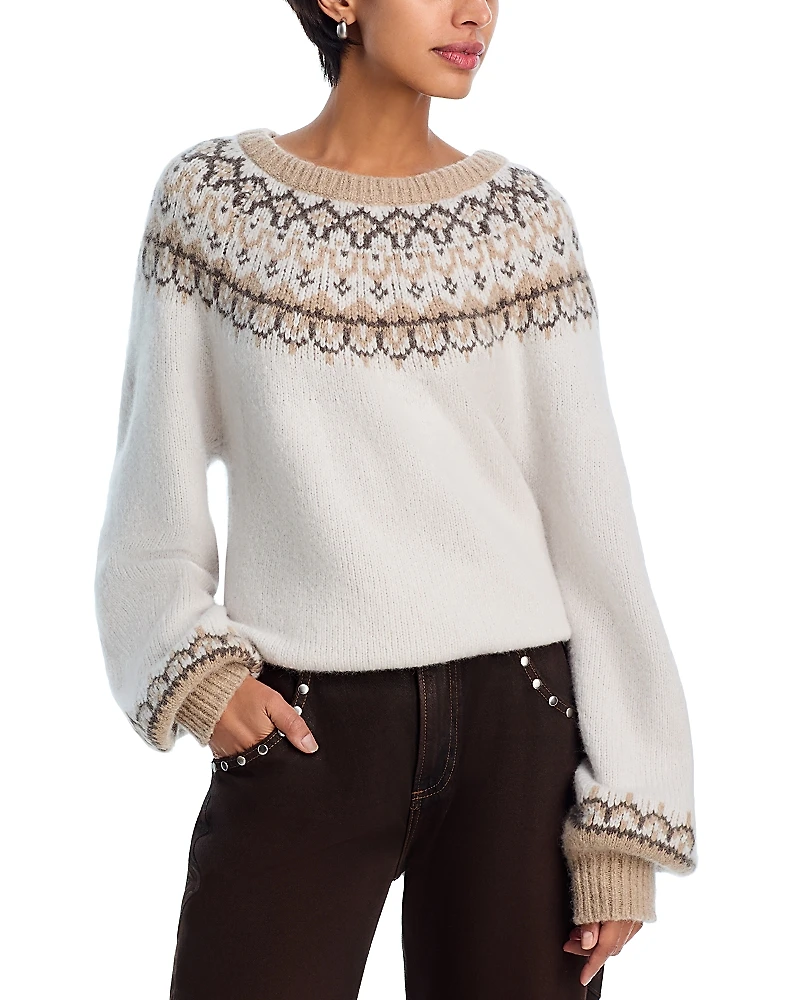 Paige Misha Crewneck Fair Isle Sweater