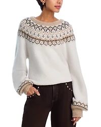 Paige Misha Crewneck Fair Isle Sweater