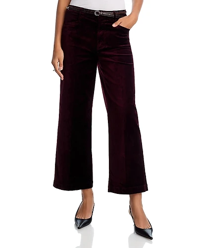 Paige Anessa High Rise Wide Leg Velvet Jeans