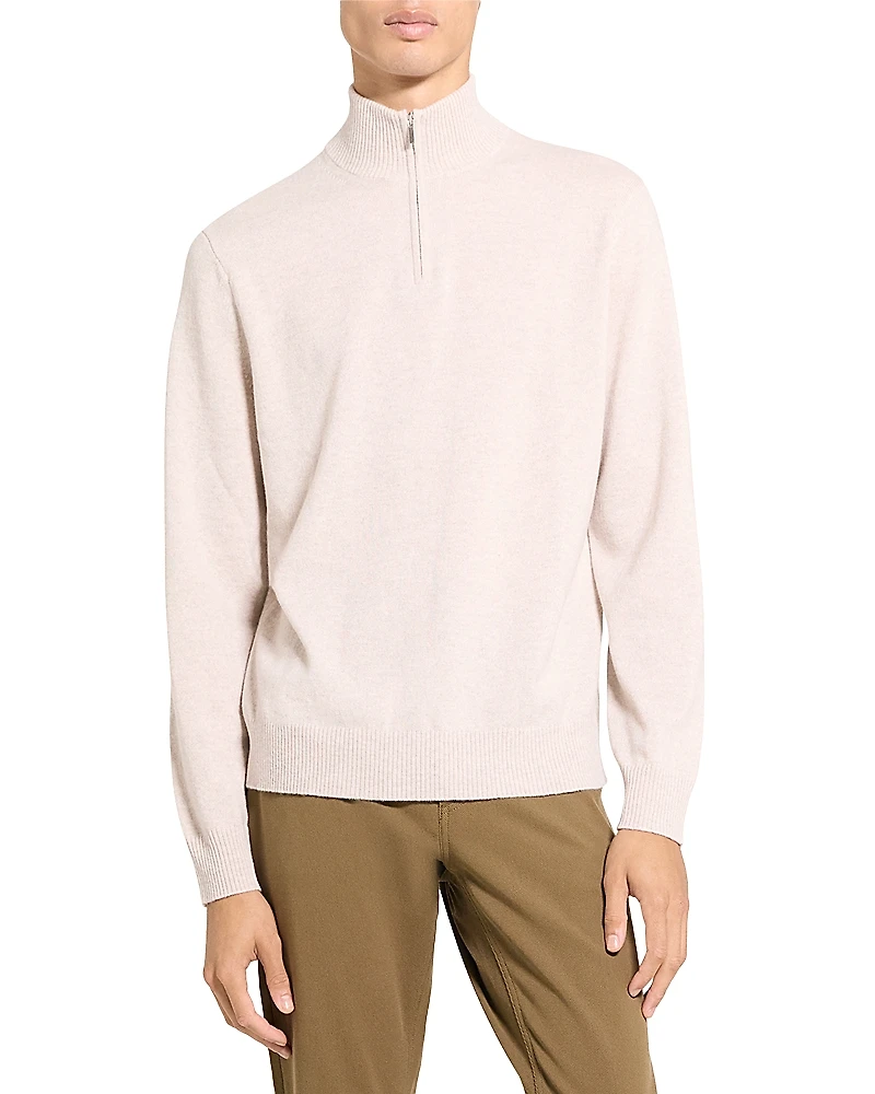 Theory Hilles Cashmere Quarter Zip Sweater