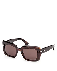 Tom Ford Leila Rectangular Sunglasses, 52mm