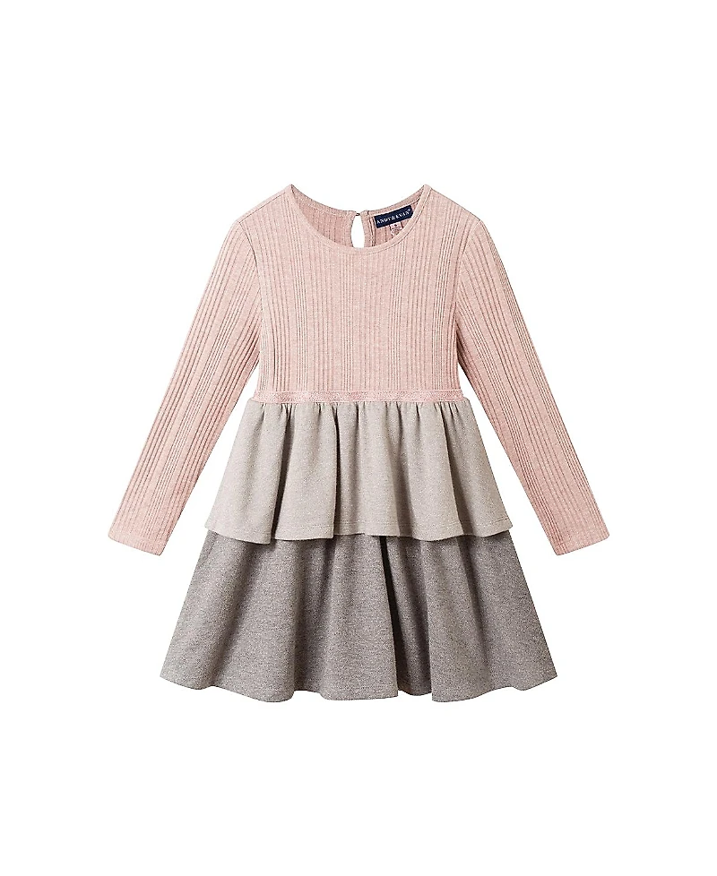 Andy & Evan Girls' Lurex Knit Tiered Dress - Little Kid