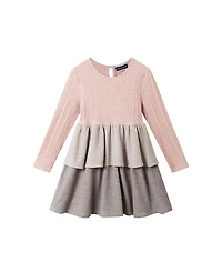 Andy & Evan Girls' Lurex Knit Tiered Dress - Little Kid